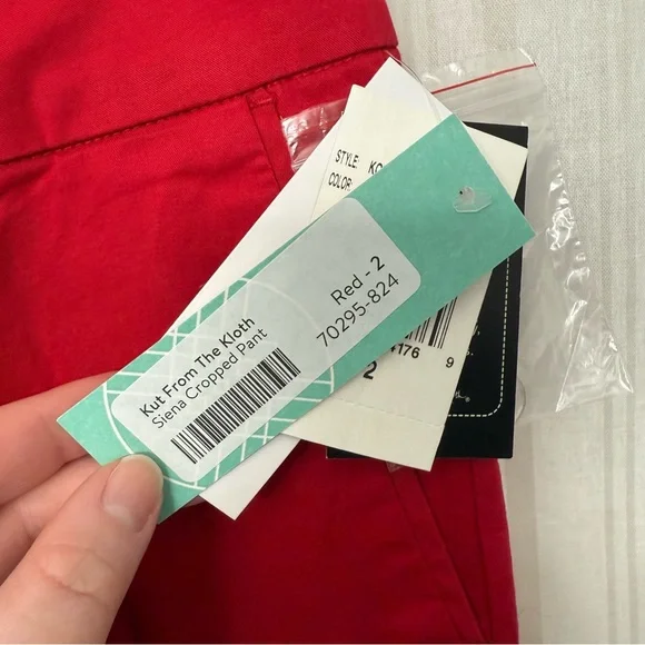 NWT🌶️ Kut from the Koth Siena Crop Trouser StitchFix exclusive in Jalapeño Red - Picture 3 of 12